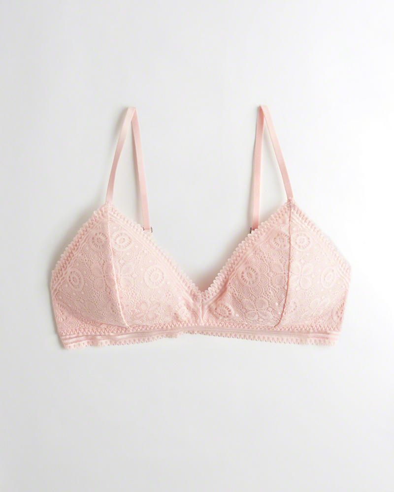 Bralette Hollister Donna Lace Trianglelette With Removable Pads Rosa Chiaro Italia (834FPAVX)